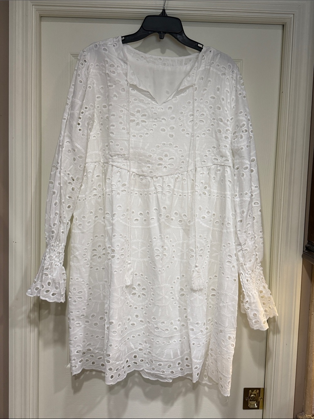 NWOT White Eyelet Boho Tunic Dress
